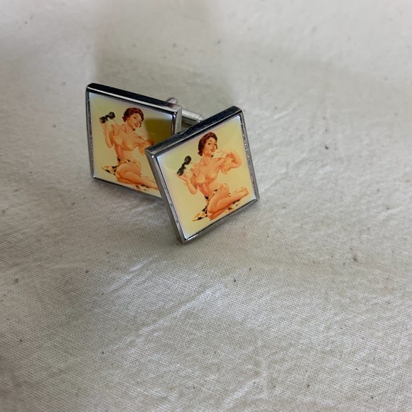 Simon Carter Telephone Pinup Lola Cufflinks in Silver-Tone - Picture 5 of 7